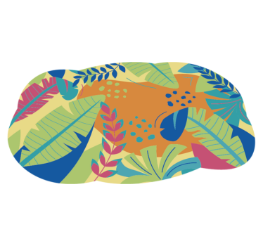 Tropical leaves flower rug - TenStickers