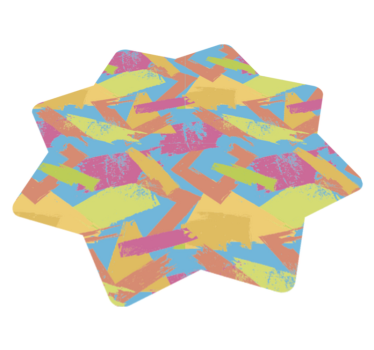 Colorful Abstract Shapes geometric vinyl rug - TenStickers