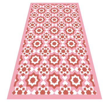 kitchen vinyl rug red squares tile mat - TenStickers