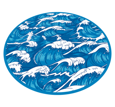 Japanese waves nature vinyl carpet - TenStickers