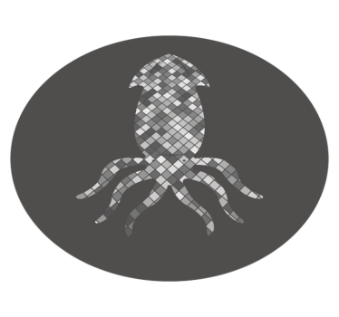 Mosaic Squid Silhouette tile vinyl rug - TenStickers