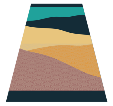 Abstract Wavy Shapes geometric vinyl rug - TenStickers