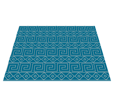 Geometric vinyl rug in greek key design - TenStickers