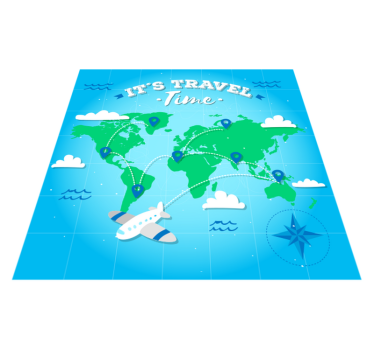 Global Map Discovery world map vinyl rug - TenStickers
