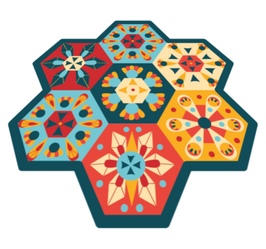 Hexagon coloured tiles tile mat - TenStickers
