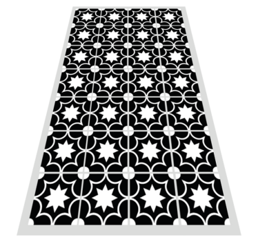 Black and white hidraulic tiles tile mat - TenStickers