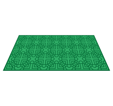 Geometric vinyl rug in green geometric pattern - TenStickers
