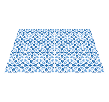 Blue patterned tile vinyl rug - TenStickers