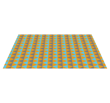Orange, blue and grey triangles geometric carpets - TenStickers