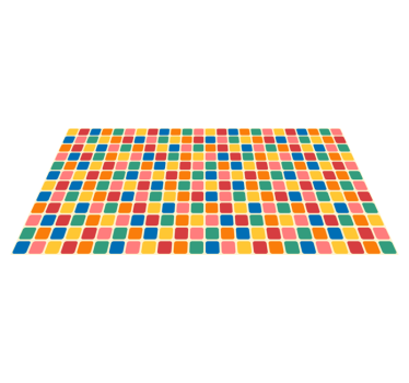 Multi-colour tile squares geometric vinyl rug - TenStickers