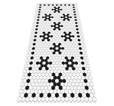 Mosaic Hexagons tile vinyl rug - TenStickers