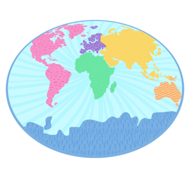 Colorful Map Circle world map vinyl rug - TenStickers