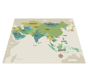 Card of  ASIA vinyl map rug - TenStickers