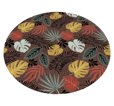 Tropical Leaf Illustration nature vinyl rug - TenStickers