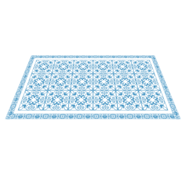 Ornamental blue kitchen flooring - TenStickers