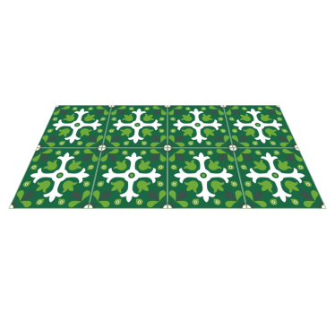 Emerald Botanical Print nature vinyl rug - TenStickers