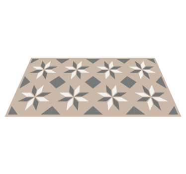 Star patterns beige vinyl rug - TenStickers