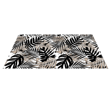 Tropical Leaf Element nature vinyl rug - TenStickers