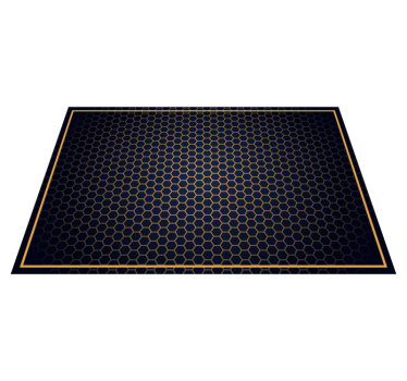 Golden and blue hexagons geometric carpets - TenStickers