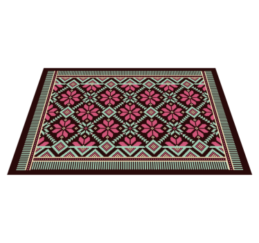 Nordic floral inspiration living room vinyl rug - TenStickers