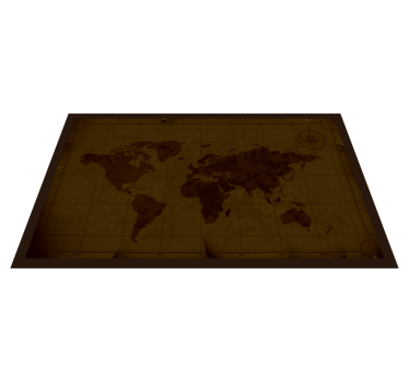 Vintage stone effect vinyl map rug - TenStickers