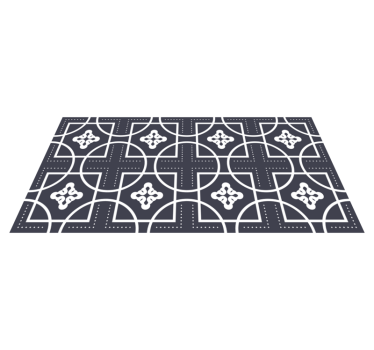 Geometrical shapes tile effect vinyl rug - TenStickers