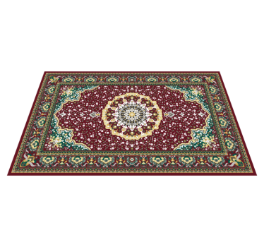 Traditional floral motif kitchen vinyl rug - TenStickers
