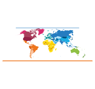 World Map Hues world map vinyl rug - TenStickers