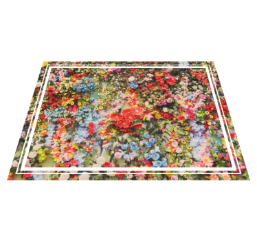 Colorful floral motif nature vinyl rug - TenStickers