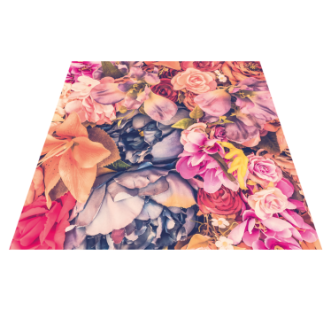 colorful flowers flower rug - TenStickers