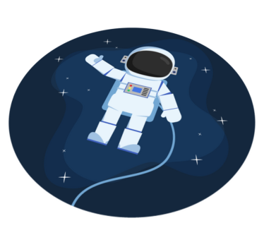 Floating spaceman cartoon star carpet - TenStickers