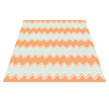 Beige and blue zigzag pattern geometric vinyl rug - TenStickers