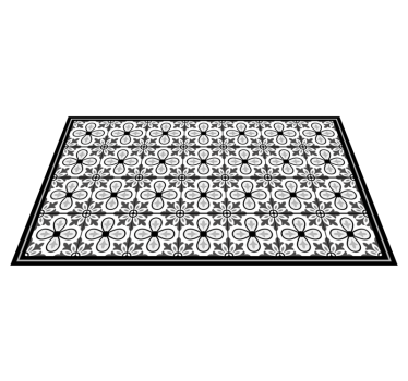 Black and white tiles kitchen flooring - TenStickers
