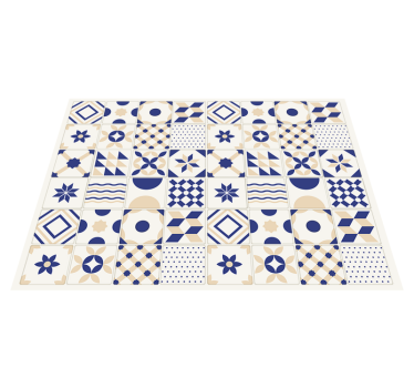 Ceramic tile style kitchen flooring - TenStickers