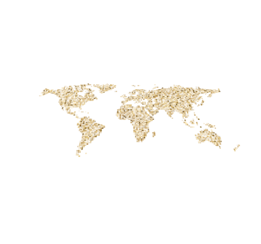 Golden Map Outline world map vinyl rug - TenStickers