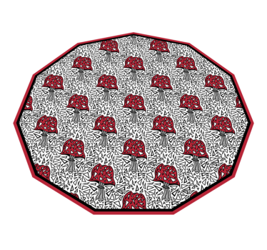 Artistic Mushroom Motif nature vinyl rug - TenStickers