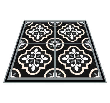 Black and white mosaic tile vinyl rug - TenStickers