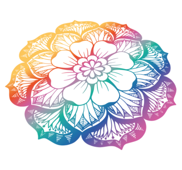 Rainbow colors flower of life  mandala mat - TenStickers