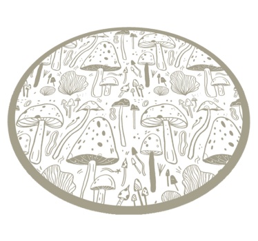 Nature vinyl rug with fungal design - TenStickers