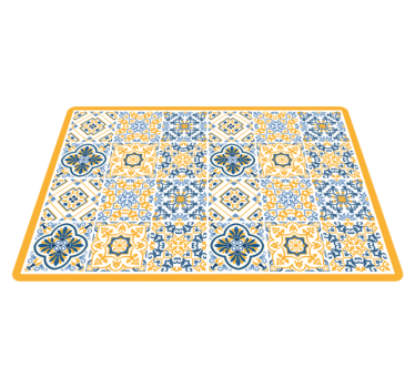 Colorful southern tiles pattern bathroom vinyl flooring - TenStickers