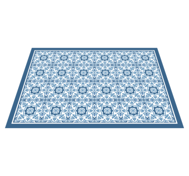 Blue patterned mosaic tile vinyl rug - TenStickers