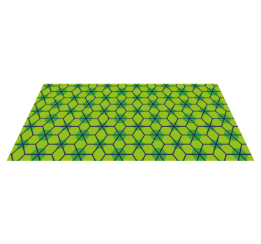 Blue and green tropical tiles pattern  bathroom vinyl flooring - TenStickers