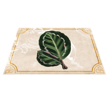 Leaf Motif Elegance nature vinyl rug - TenStickers