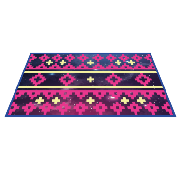 Geometric Cosmos Pattern world map vinyl rug - TenStickers