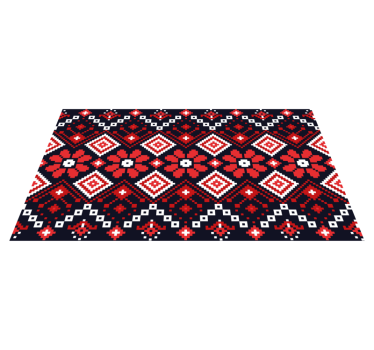 Traditional Floral Pattern world map vinyl rug - TenStickers