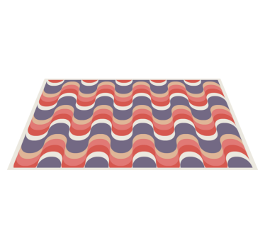 Geometric vinyl rug in wavy color palette - TenStickers