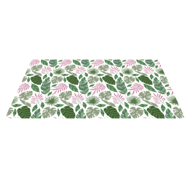 Nature vinyl rug with tropical leaf designs - TenStickers