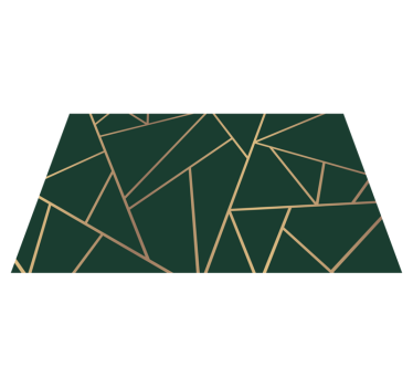 Golden lines bottle green background contemporary rugs - TenStickers