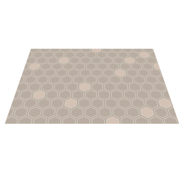 Hexagon beige motif geometric vinyl rug - TenStickers