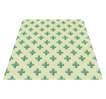 Mint Plus Shapes geometric vinyl rug - TenStickers